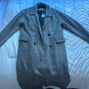 Showpo Charcoal Double-Breasted Trench Coat